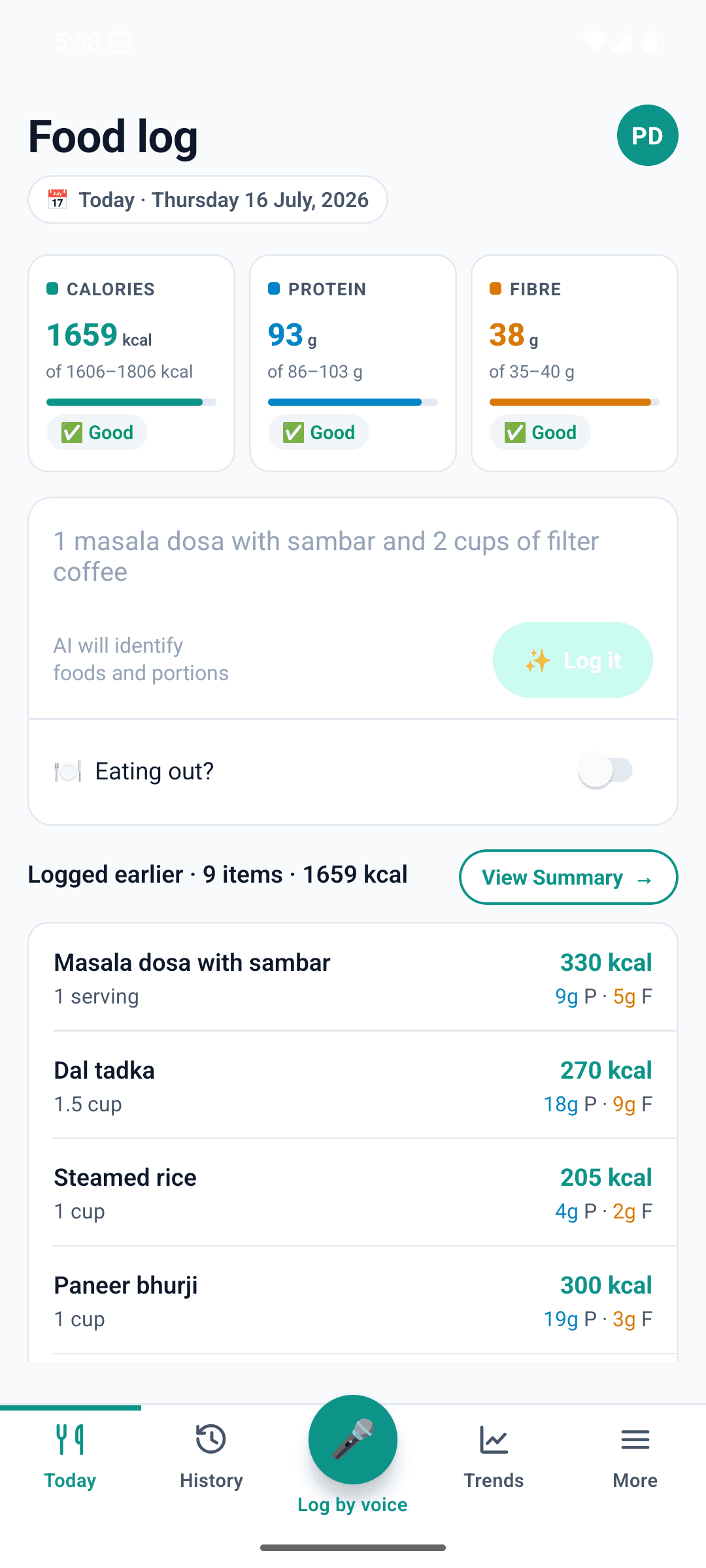 Rasa Fit — Log by voice, hit your macros